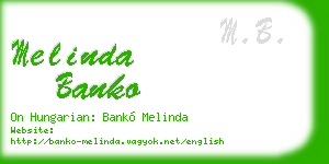 melinda banko business card